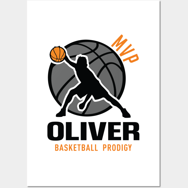 Oliver MVP Custom Player Basketball Prodigy Your Name Wall Art by Baseball Your Name